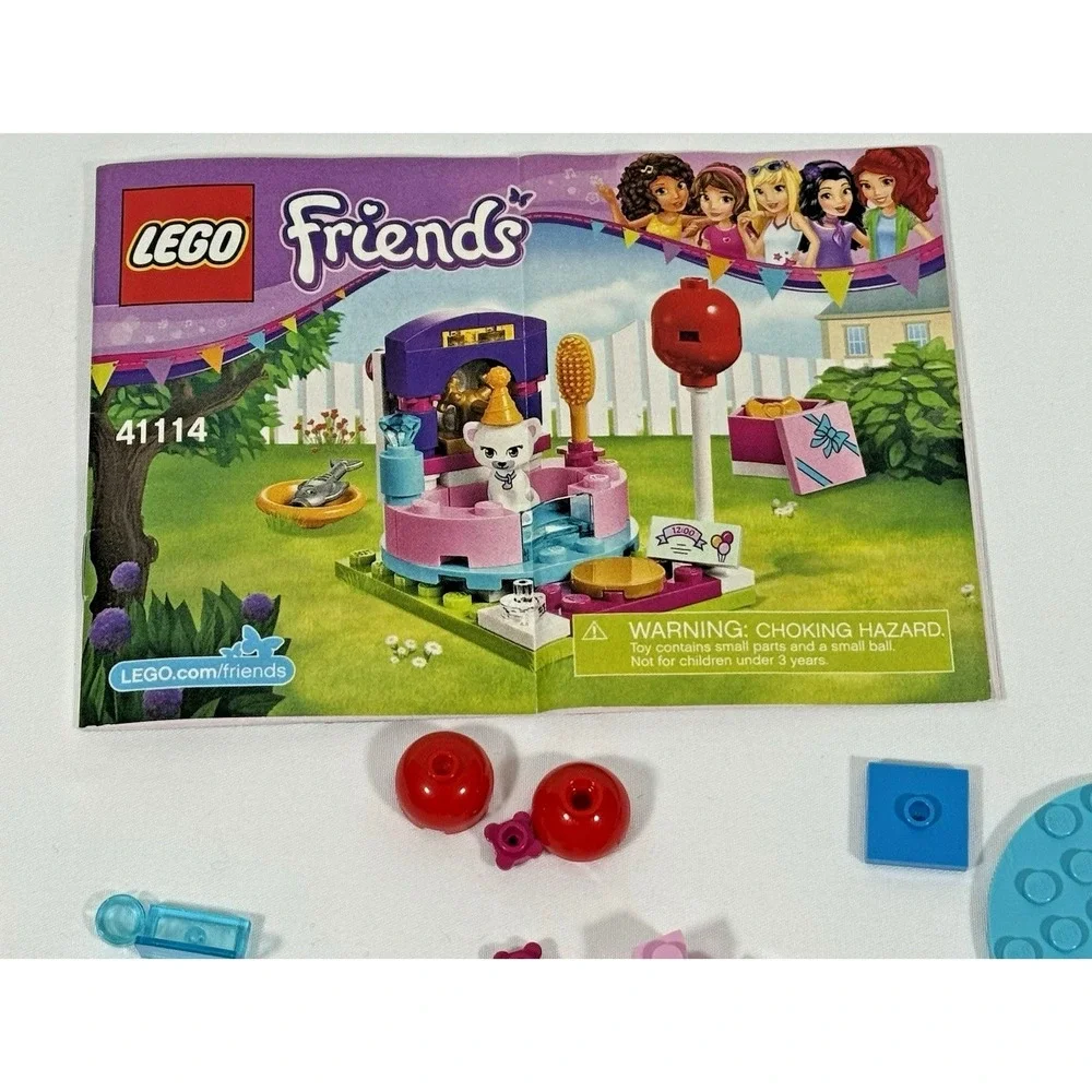 LEGO Friends 41114 Party Styling Kids Set Pink Jewel the Cat Complete No Box